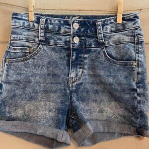 Wallflower Ladies Blue Jean Shorts Button Up Size 1